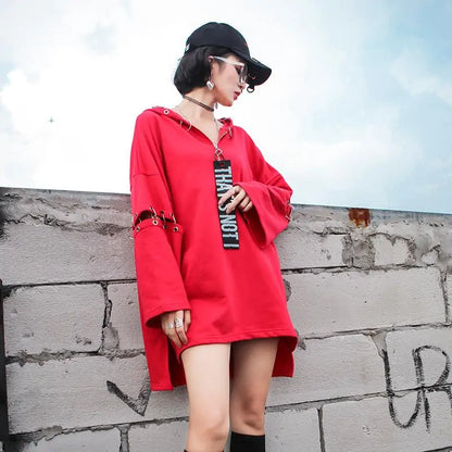 Red Flag Hoodie Dress
