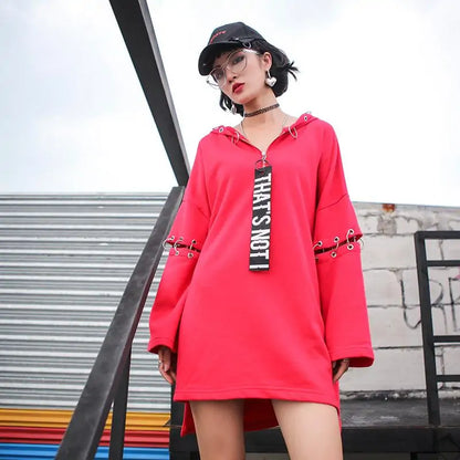 Red Flag Hoodie Dress